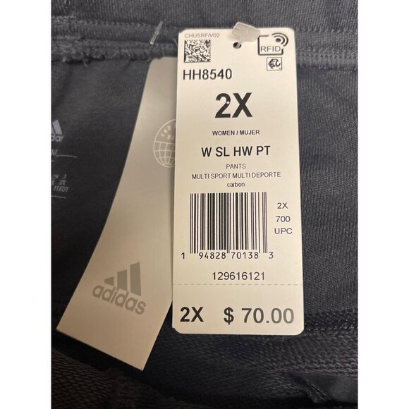 NEW! Adidas Women's Multi Sport High Waisted Carbon Grey Sweatpants Plus Size 2X - Picture 9 of 11